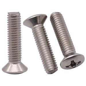 1/4-20 x 3/4 (30 pcs) Phillips Oval Head Machine Screws, 304 Stainless Steel 18-8, Raised Countersunk Fillister Head Screws for Cabinet Drawer Knob Pull Handle