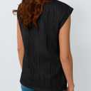 LILLUSORY Dressy Casual Blouses for Women 2026 Summer Tops Trendy Cap Short Sleeve T Shirts Cute Work Clothes (M)