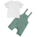 Hotfiary Baby Boy Summer Outfit Gauze Romper & T-Shirt Green 6-12 Months