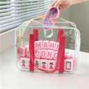 Mahjong Tile Bag for American Mahjong Set  Waterproof Clear PVC Mahjong Accessories Case, Fits Standard Tiles (13.859.43 in)  Portable Travel Storage Organizer for Mahjong Tiles & Game Pieces