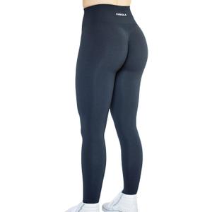 AUROLA Workout Leggings for Women Seamless Scrunch Tights Tummy Control Gym Fitness Girl Sport Active Yoga Pants (Medium, Black Marl)