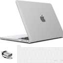 IBENZER Compatible with MacBook Pro 16 Inch Case A2141 Release 2020 2019, Hard Shell Case with Keyboard Cover & Type C Adapter for Old Version Mac Pro 16, Clear, T16CL+1TC