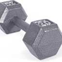 CAP Barbell Cast Iron Hex Dumbbell | Multiple Options (20 Lb, Gray, Pair)