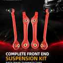 4PCS Front & Rear Lower Control Arm Kit for 2005-2010 Dodge Chrysler 300 RWD, 2006-2010 Dodge Charger RWD, 2008-2010 Challenger, 2006-2008 Magnum RWD - Red
