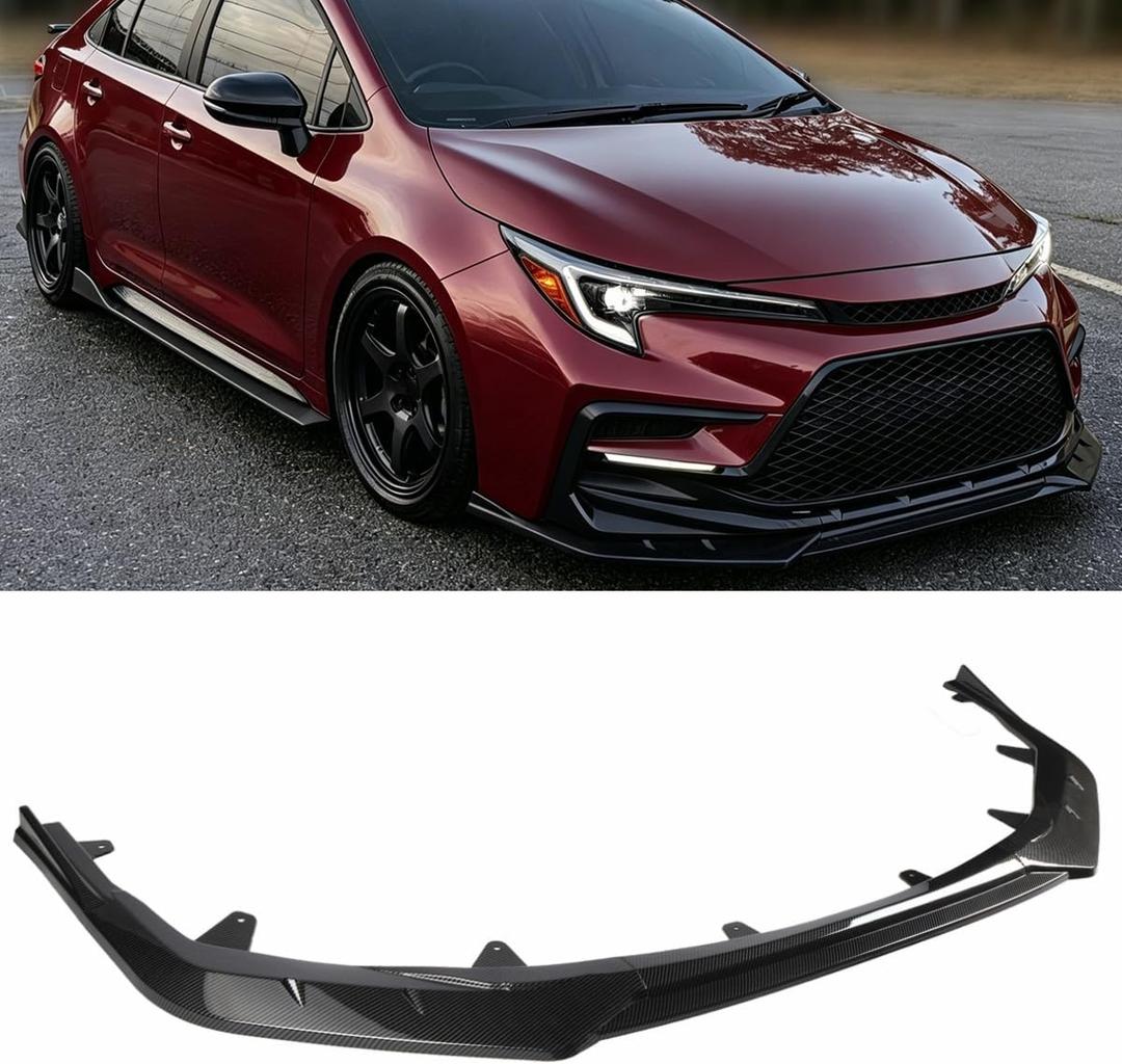 Front Lip Fits 2020-2026 Toyota Corolla, Carbon Fiber Look - WheelX