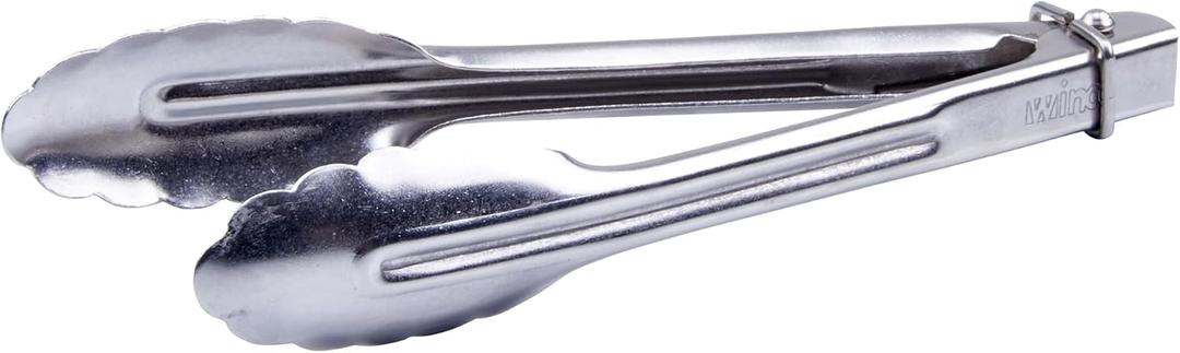 Winco Heavy-Duty Stainless Steel Utility Tongs, 7"