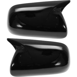 Motoforti 1 Pair ABS Left Right Side Mirror Cover Cap Replacement Gloss Black for Toyota Corolla 2009-2013 Ox Horn Mirror Guard Cover