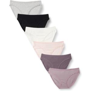 Amazon Essentials Women's Breathable Cotton Bikini Brief Underwear with Full Coverage, Multipacks (X-Large, Multicolor/Neutral Shades)