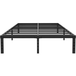Platform Bed Frame-Steel Slat Non -Slip 18 Inch High Mattress Foundation-No Box Spring Needed