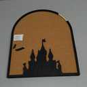 CRASPIRE Castle Pin Cork Board 11.8x9.8In Wall Mounted Framed 0.7" Thick Bulletin Display Badge Wooden Saddle Brown Memory Memo Brooch Lapel Pin Holder Storage for Home Office Bedroom Wedding Decor