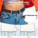 No Show Stretch Belt for Women Invisible Adjustable Strap Belt with Flat Buckle for Jeans Pants Dresses (Suit for US Size 16+, 2pcs/Black+beige)