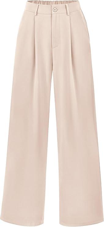PRETTYGARDEN Wide Leg Pants for Women Trendy 2025 Fall High Waisted Business Casual Outfits Work Pant Trousers L