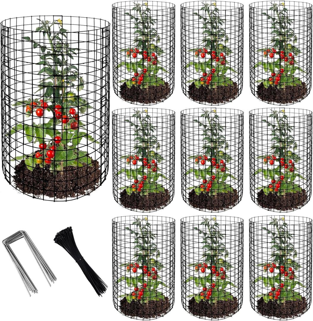 Adnee 10 Packs Wire Plant Protector from Animals - 20" H X 12" D Metal Mesh Plant Cage Covers - Sturdy Garden Bunny Barricades Chicken Wire Cloche for Plants Shrubs Vegetables Flowers