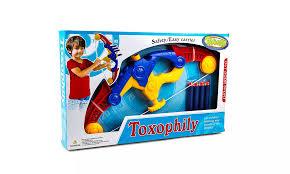Toxophily Toy Bow and Arrow for Kids with 4 Foam Arrows Like Darts Great Indoor & Outdoor