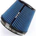 6" 152mm Inlet Cold Air Intake Filter High Flow Honeycomb Top Replacement Clamp-On Air Filter High Performance Washable Cone Filter 170mm Tall Blue