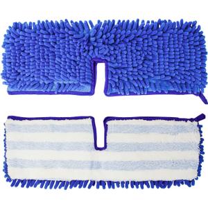 Ximoon Microfiber Flip Mop Refill Replacement for O Cedar Dust Mop Replace Head Chenille Dual Action Cleaning Pad Hardwood Floor Wet/Dry Mopping - 2 Pack