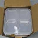 8 Pack Wheat Straw Snack Containers, 4-Compartment Reusable Bento Box with Lids - BPA-Free, Stackable Meal Prep Food Storage for Work, Travel, Home and On-the-Go