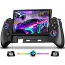 Fasceote Wireless Switch Controller for Nintendo Switch/OLED/Switch 2, Rechargeable Pro Controllers with 15 Lights Color, Retractable One-piece Handheld Control with Hall Effect Joysticks,Turbo, Dual Vibration