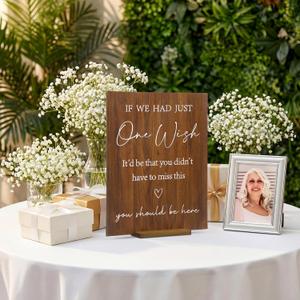 Yousoontic Wedding Memorial Sign Wooden Table Signs with Stand You Should Be Here Decorations for Bridal Shower Wedding Reception Tabletop
