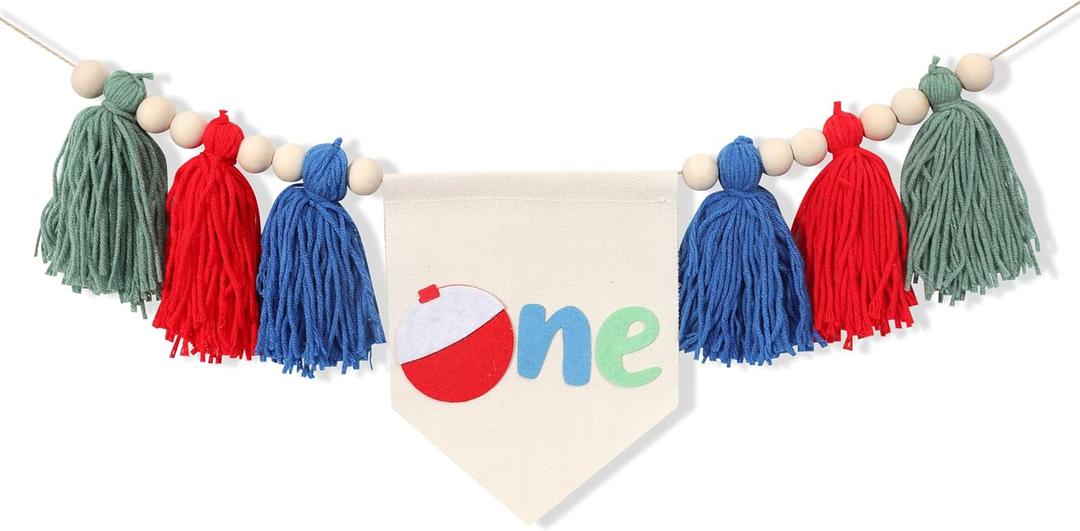 Big One High Chair Banner - 1st Birthday Fishing Decor