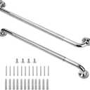 Shower Grab Bar, 2 Pack 32 Inch Bathroom Grab Bar, 1.25" Diameter 304 Stainless Steel Anti-Slip Grab Bars for Bathtubs and Showers, Handicap Shower Grab Bar for Seniors Elderly (Silver)