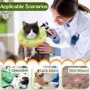 Cat Cone Collar Soft, Cute Cat Donut Collar After Surgery, Adjustable Kitten Recovery Cones to Stop Licking, Lightweight Neck Elizabethan Collars for Cats Kittens (Green, Large)