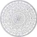 Deco 79 Wood Floral Handmade Intricately Carved Round Mandala Wall Decor, 36" x 1" x 36", White