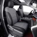 coverdream Sienna Leather Car Seat Covers Custom Fit for 2011-2020 Toyota Sienna LE,XLE,Limited, L, XLE Premium, Limited Premium,7-Seater,Full Coverage Auto Seat Protector (Full Set, Black/Gray)