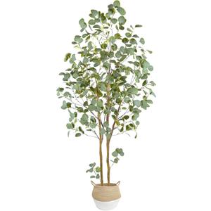 Warmplants Artificial Eucalyptus Tree, 6ft Tall Faux Eucalyptus Plant with Basket for Home Office, 72'' Fake Tree for Indoor Outdoor Livingroom Garden Floor Dcor