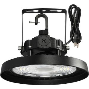 UFO LED Warehouse High Bay Light 150W Dimmable, 5000K Daylight with US Plug Hook 4Ft Cable, 22500LM, IP65 Commercial Area Light Fixture for Factory Barn, UL Listed