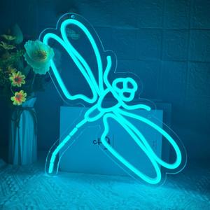 Dragonfly Neon Signs for Wall Decor, LED Dragonfly Neon Light for Bedroom, USB Powered Dragonfly Neon Lights Sign for Kids Room, Wedding Party Decorations, Birthday Gifts, Home Decor