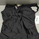 DKNY Women's Ruffle V-Neck One Piece Swimsuit with Tummy Control (Large, Black)