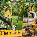 4-in-1 Cordless Pole Saw & Electric Pruning Shears for DeWalt 20V Battery, 8 Inch Brushless Mini Chainsaw with Extension Pole, 15 Ft Reach, Auto Oiling, for Tree Trimmer Branch Cutter(NO Battery)