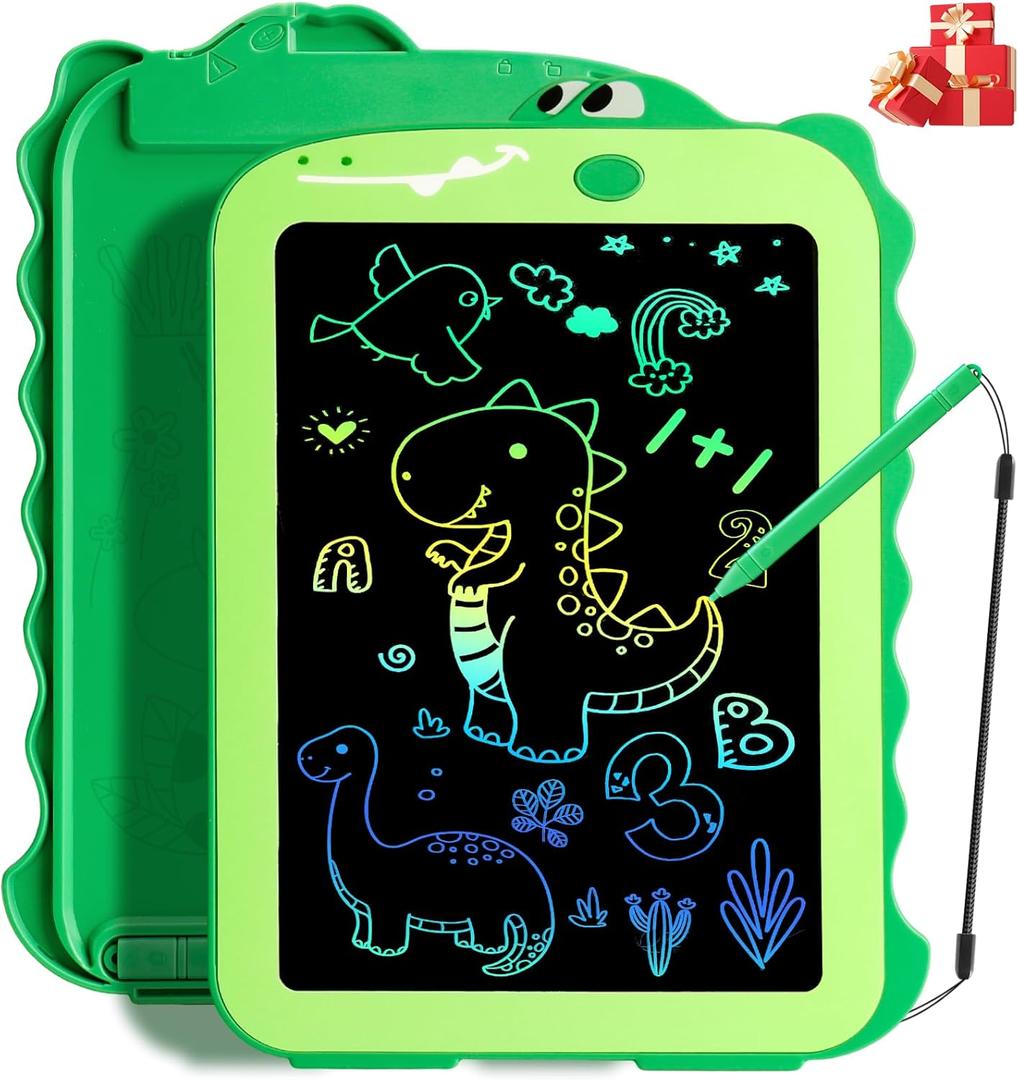 LCD Writing Tablet for Kids, Colorful Toddlers Toys Drawing Board, Educational Kid Toys, Doodle Pad Dinosaur Toy for 3 4 5 6 7 8 Year Old Boys Girls Birthday Party Christmas Gifts,8.5inch (Green)