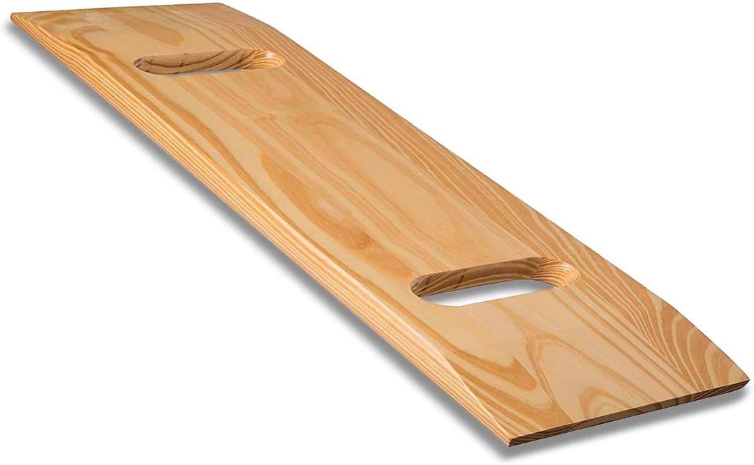DMI Transfer Board and Slide Board made of Heavy-Duty Wood for Patient, Senior and Handicap Move Assist and Slide Transfers, FSA and HSA Eligible, Holds up to 735 Pounds, 2 Cut Out Handle, 32 x 10 x 1