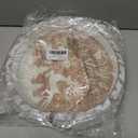 Putuo Decor Round Christmas Serving Tray Christmas Decorations for Home Rustic Decorative Wooden Tray Christmas Tray Serving Platters for Entertaining for Coffee Wine Table Serving (Brown and White)