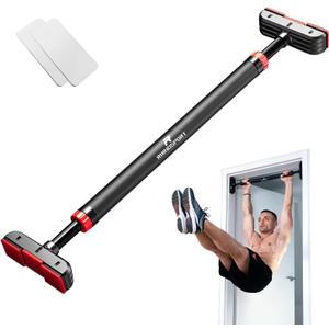 RHINOSPORT Door Pull Up Bar Doorway No-Screw from 69-92 cm (27.1in-36.2in) Workout Equipment for Home Gym Upper Body Workout Non-slip 2x EXTRA Foam Padding for Ultimate Door Frame Protection