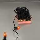 C7 Christmas Flicker Flame String Lights, 25Ft C7 Outdoor Christmas Decorations String Lights with C7 Clear Flicker Flame Bulbs, Hanging Patio Lights for Christmas Halloween Party Garden Porch-Black