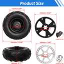 Mini Bike Wheels and Tires 145x70-6 V-Tread Rear Wheel Assembly Kit, Go Kart Mini Bike ATV Tires, CT100