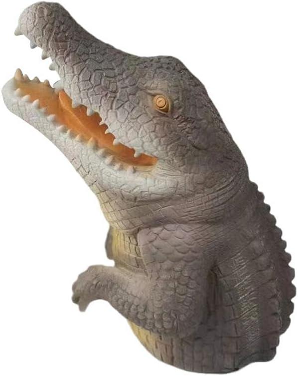 ZXCVWWE 3D Resin Great White Shark Statue Crocodile Baking Head Sculpture Unique Garden Ocean December Craft Animals B7x7 for Home Figure