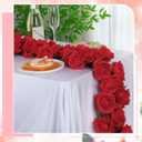 Daifunli 4 Pcs Red Artificial Rose Vine Hanging Faux Flowers Garland for Wedding Anniversary Birthday Party Background Arch Garden Home Wall Room Decor
