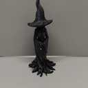Cracker Barrel Witch Statue, 11.8" Gothic Halloween Resin Figurine, Enchanting Witch Statue, Dark Fantasy Ornament, Halloween Festival Decoration