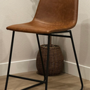 Flash Furniture Light Brown 24.0-in H Counter height Metal Bar Stool 