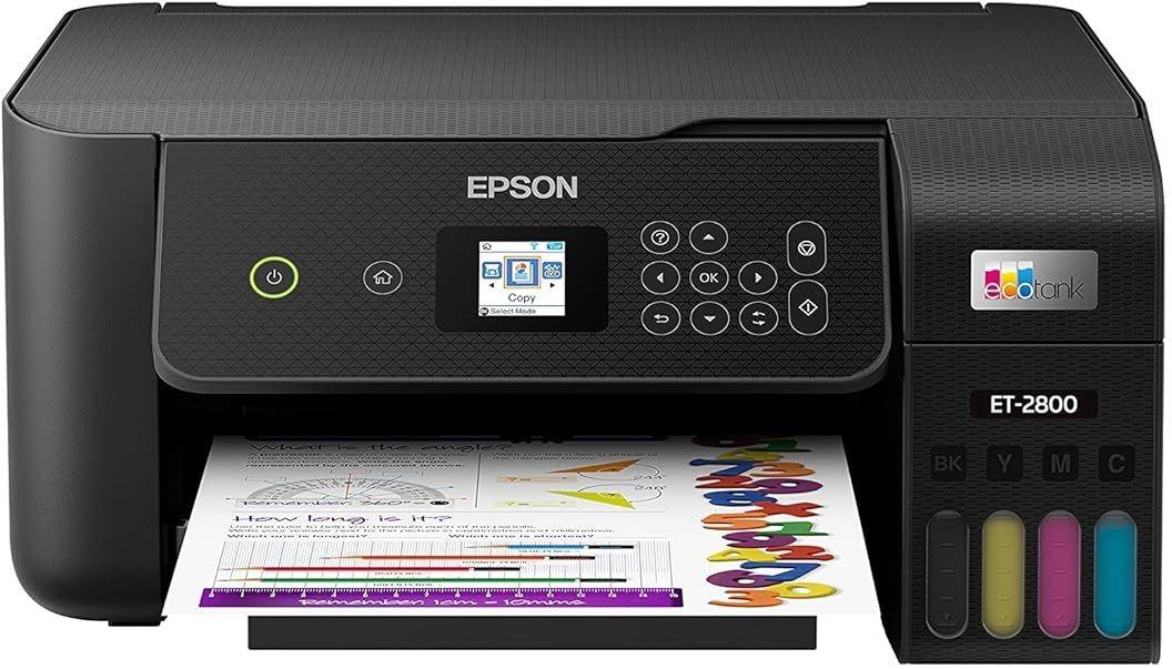 Epson EcoTank ET-2800 Wireless Color All-in-One Cartridge-Free Supertank Printer with Scan and Copy  The Ideal Basic Home Printer - Black, Medium