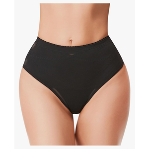 Tummy Control Thong Shapewear for Women Low Rise Thong Panties Seamless Body Shaper Girdle Underwear, Size L