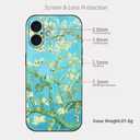 Compatible with iPhone 16 Plus Case,Almond Tree Artistic Flower Paintings by Van Gogh,Soft TPU Slim Protective Cover