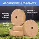 1-1/2-inch Diameter Slab Wooden Wheel for Craft, 1/4-inch Hole, 1/2-inch Thick, Pack of 50 Wooden Hobby Wheel for Model, by Woodpeckers