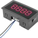 DC 8-24V Digit Counter, 4 Digit LED Digital Display 0-9999 Up/Down Plus/Minus Panel Counter Meter with Cable (Red)