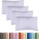 Standard Pillow Cases Set of 4 - Soft Hotel Quality Pillowcase Covers - Comfy Bedding for Women, Men, Kids & Teens - Machine Washable Pillow Protectors - 4 Piece Set - Standard Size Light Lavender