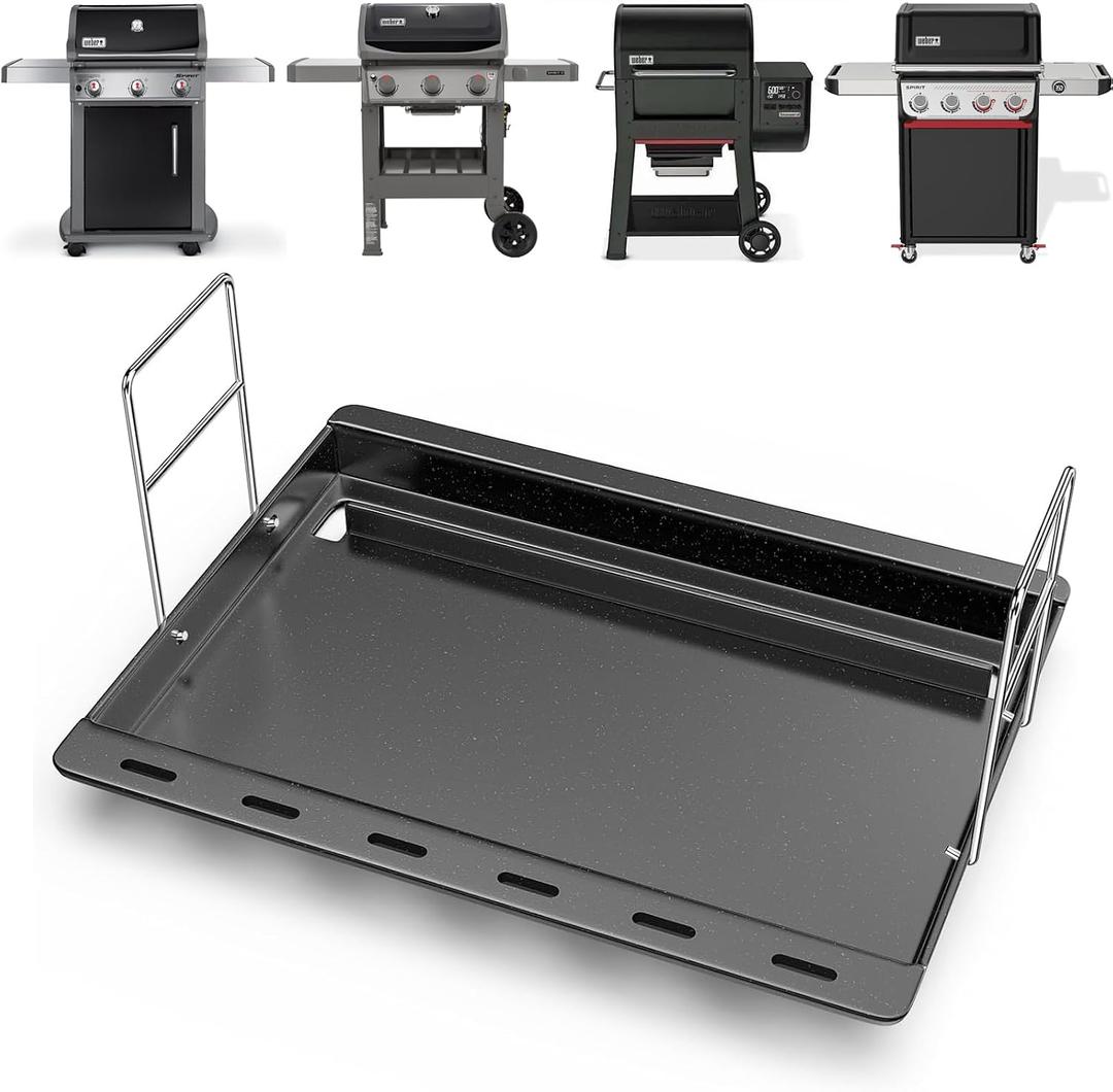 Utheer Ceramic Full-Size Griddle Insert for Weber Searwood 600/600 XL Grills and Large Spirit Series Grill, Spirit I&II 300 Series, for Weber 6787 7638 Nonstick, Easy Clean, Even Heat for Outdoor BBQ